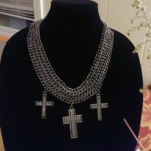 Cross Material Girl Necklace